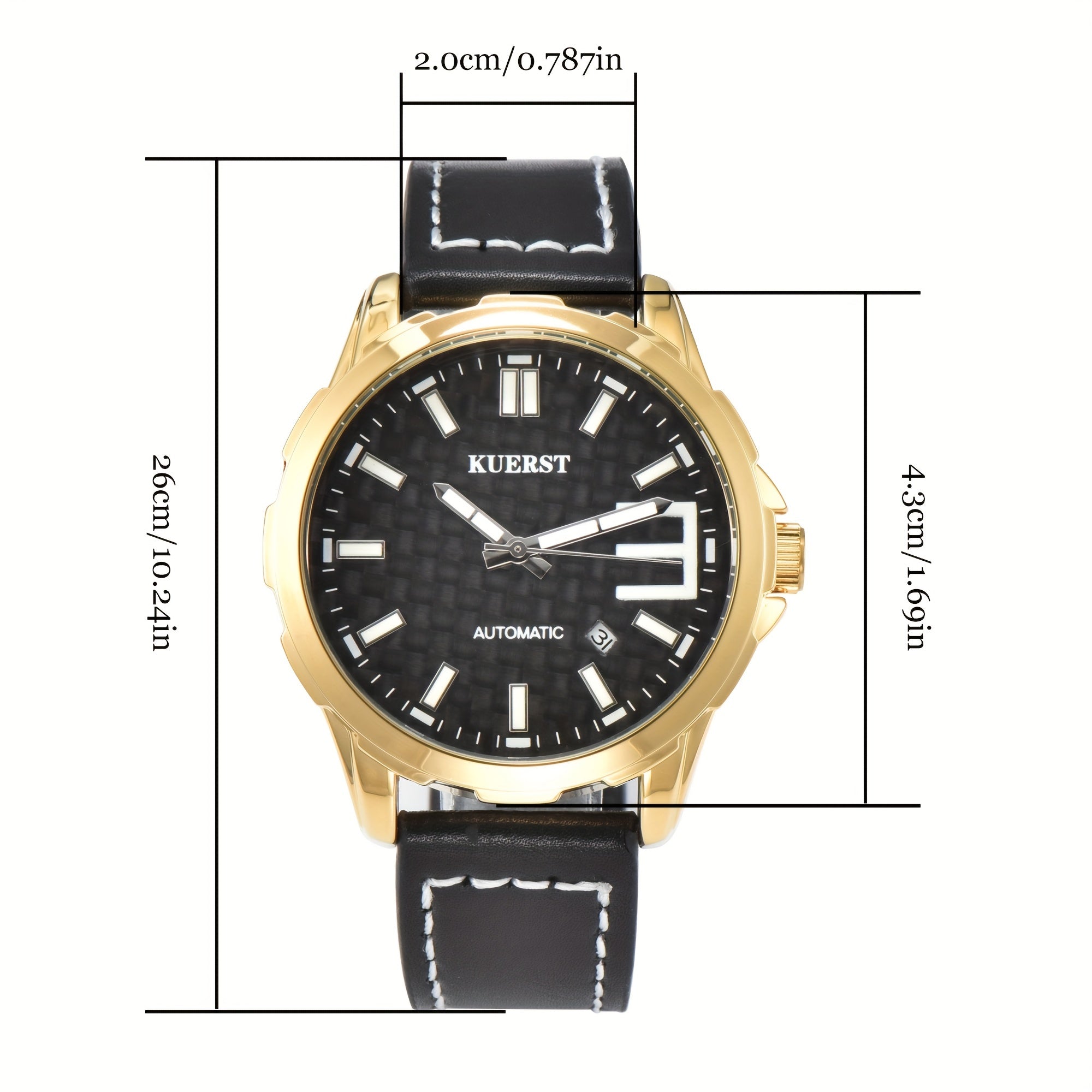 Youth Men's Belt Carbon Fiber Mechanical Watch