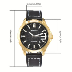 Youth Men's Belt Carbon Fiber Mechanical Watch
