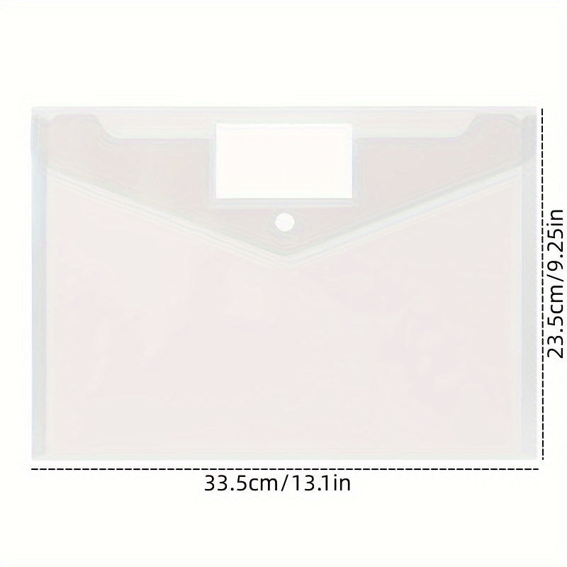 150pcs A4 File Bag Button File Bag With Label Bag