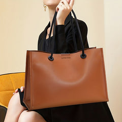 Large Leather Work Tote Bag for Women