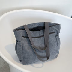 Corduroy Tote Bag Large Capacity Lightweight Shoulder Shopper Bag