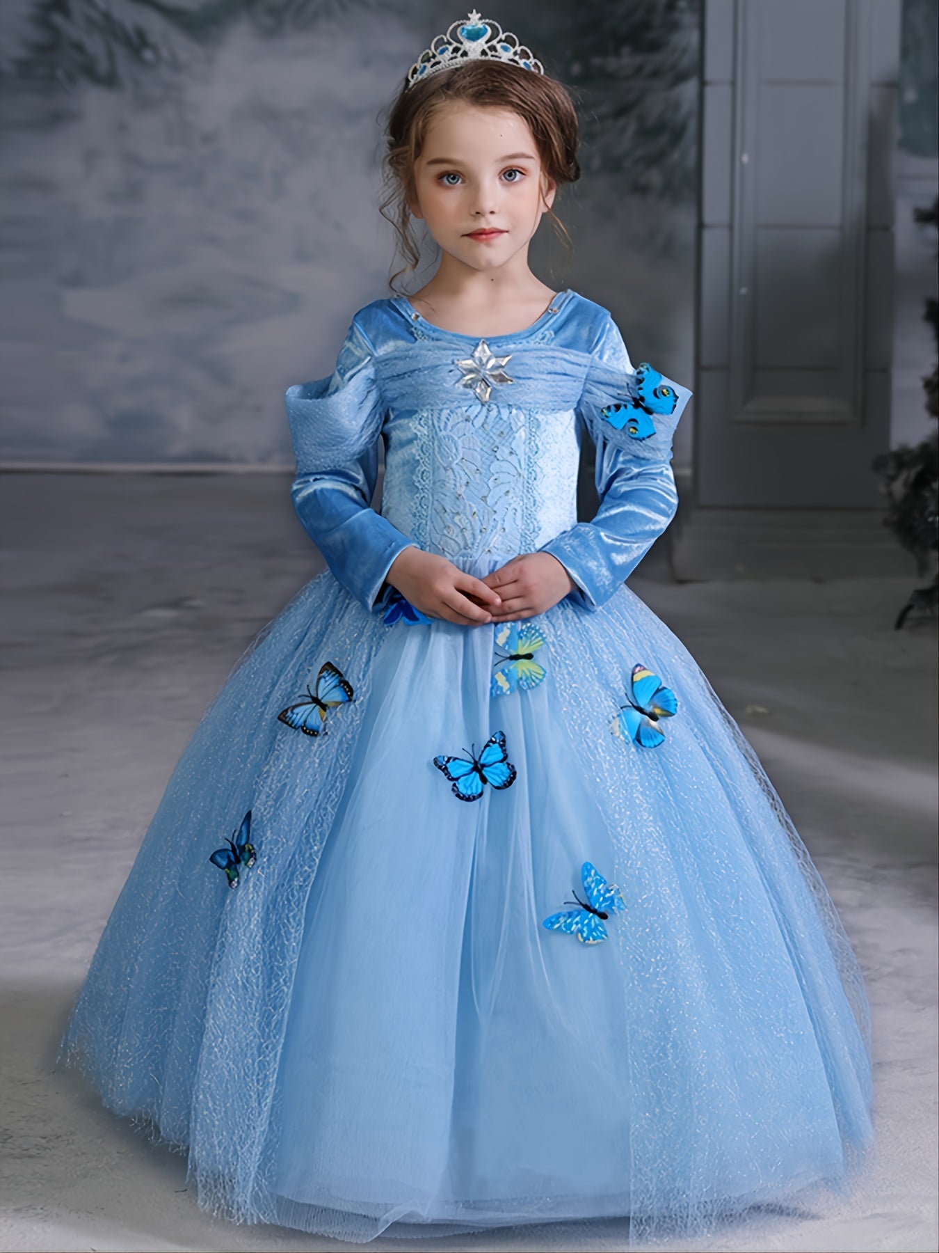 8pcs Butterfly Princess Dress Costume for Girls with Accessories