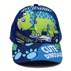 Dinosaur Embroidery Print Wide Brim Baseball Cap