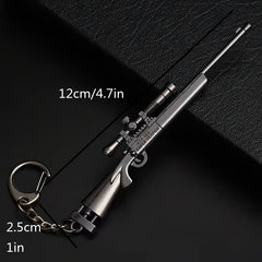 Gun Keychain Alloy Toy Pendant for Car Keys Men Boys