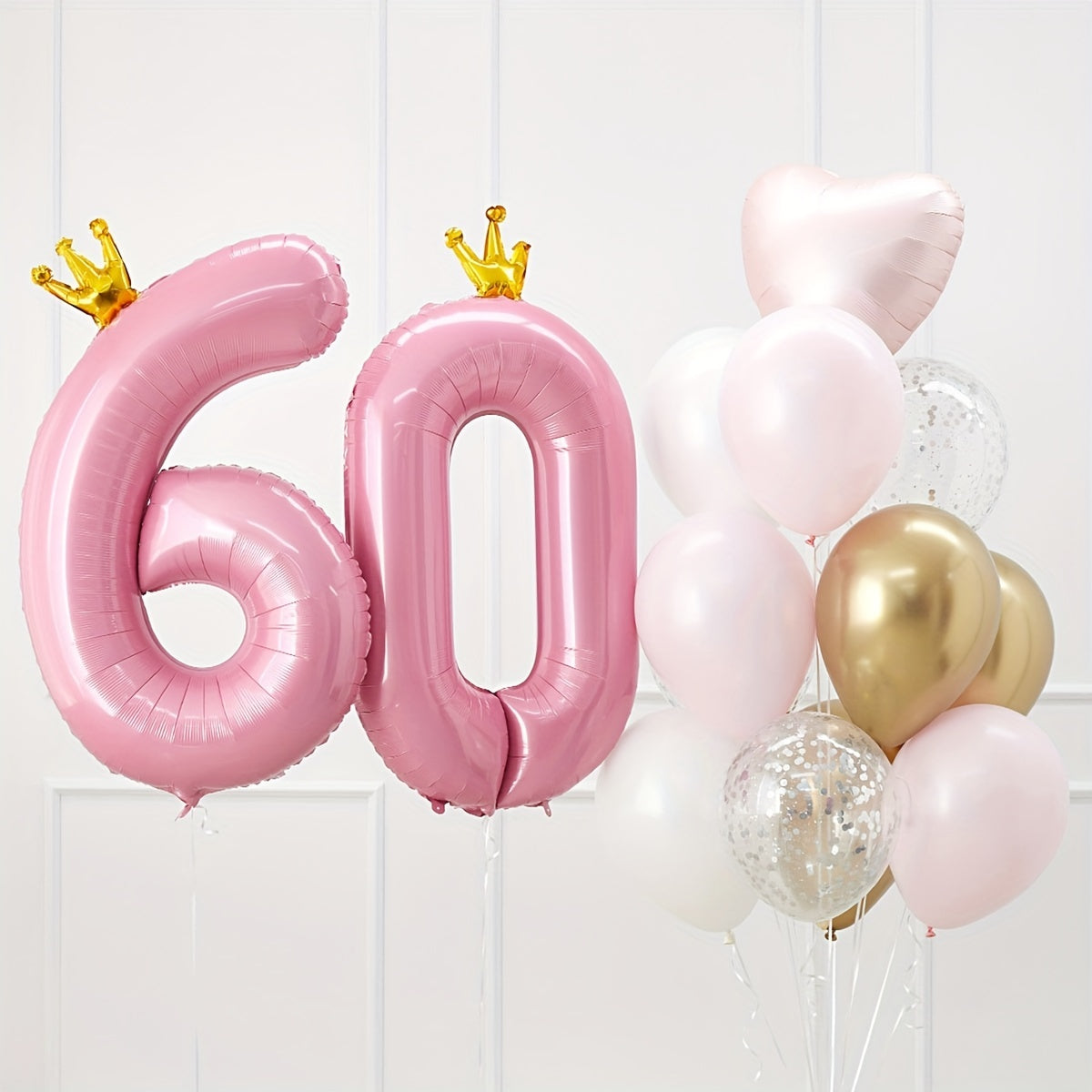 24pcs Crown Number Latex Balloon Set Birthday Party Decor Supplies