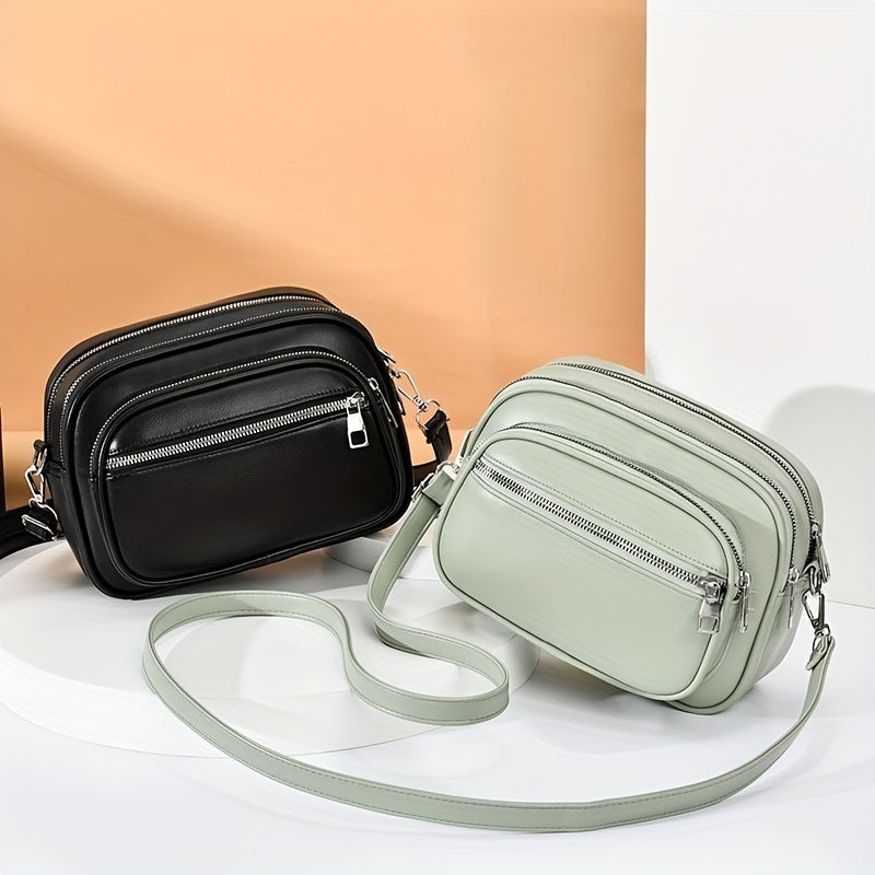 Small PU Leather Crossbody Bag Square Shoulder Bag