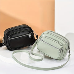 Small PU Leather Crossbody Bag Square Shoulder Bag