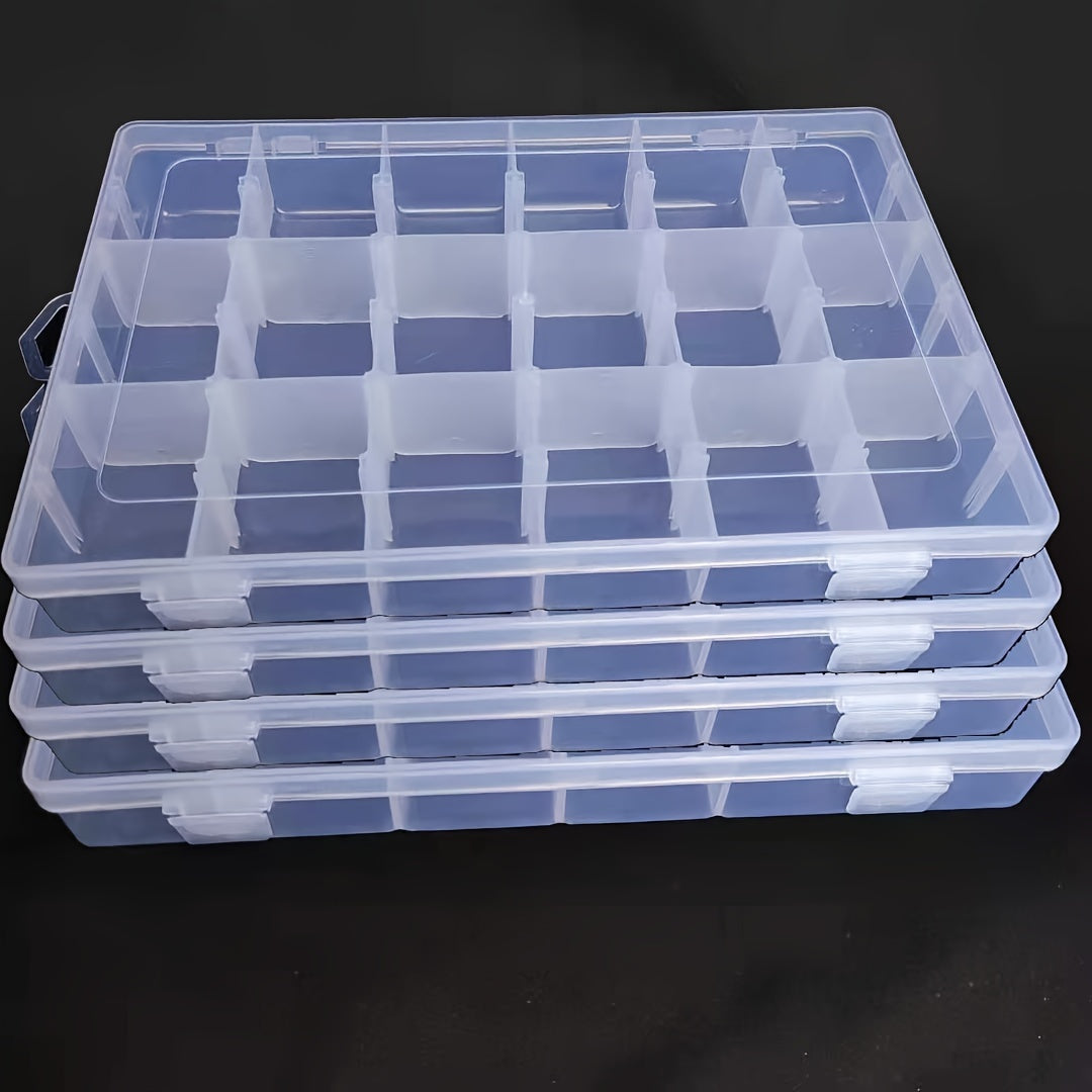 Clear Plastic Storage Box Organizer 18 Grids with Dividers