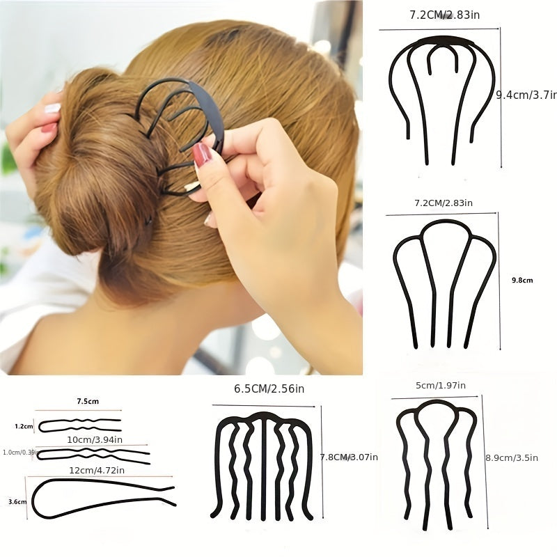 Metal Hair Fork Clip Wavy Hair Pins U Shape Hair Sticks Accessories