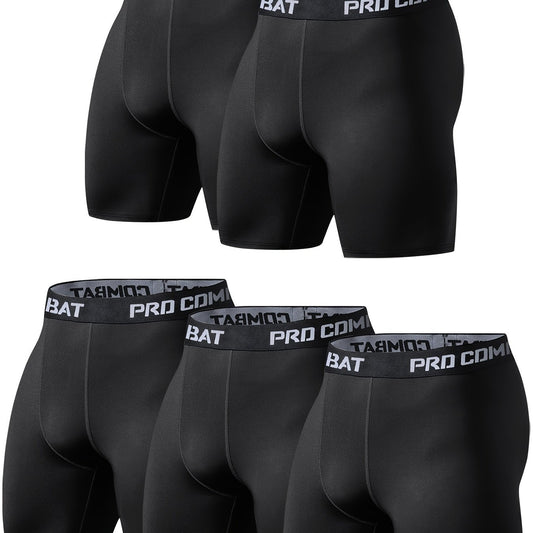 Men's Compression Boxer Briefs Quick Drying Performance Shorts