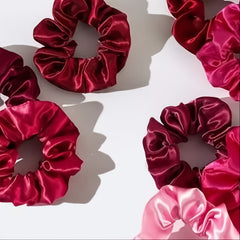 10pcs Solid Basic Scrunchie Hair Ring Smooth Texture Girls Hair Ring
