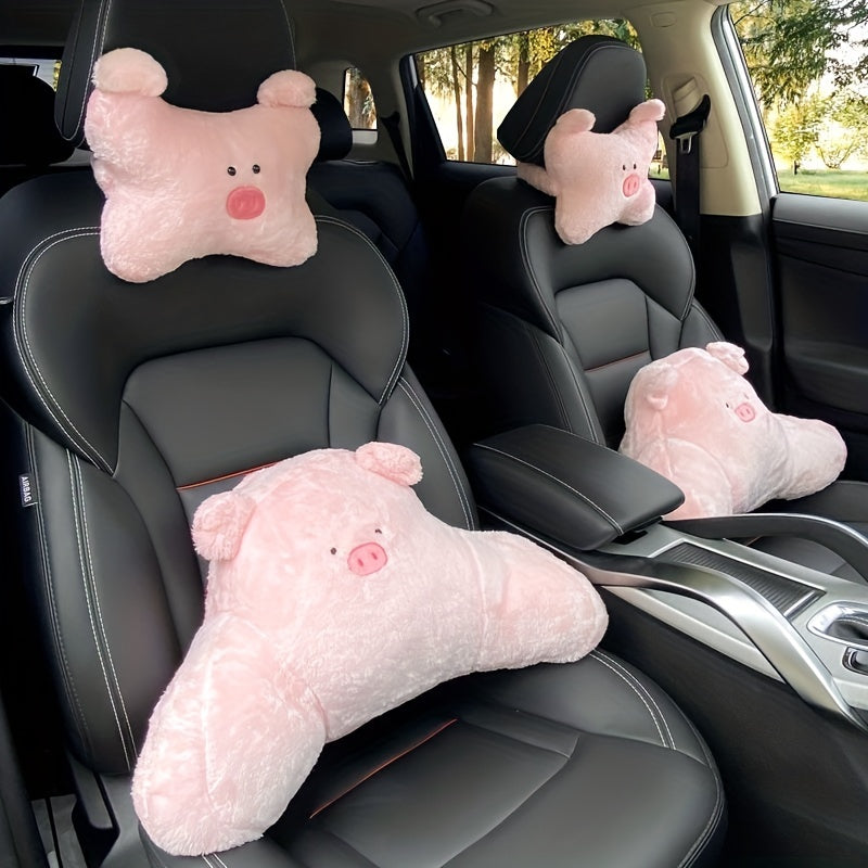 Cartoon Plush Pillow Car Headrest Neck Support