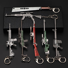 Gun Keychain Alloy Toy Pendant for Car Keys Men Boys