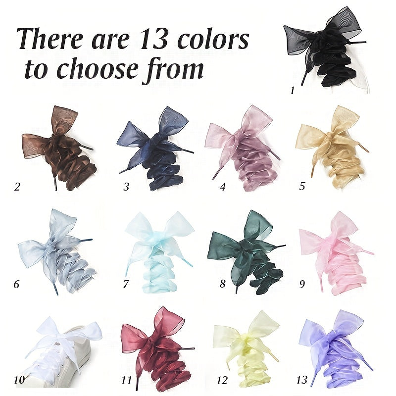 1pc Lace Chiffon Shoelace Silk Versatile Ice Cream Shoelace