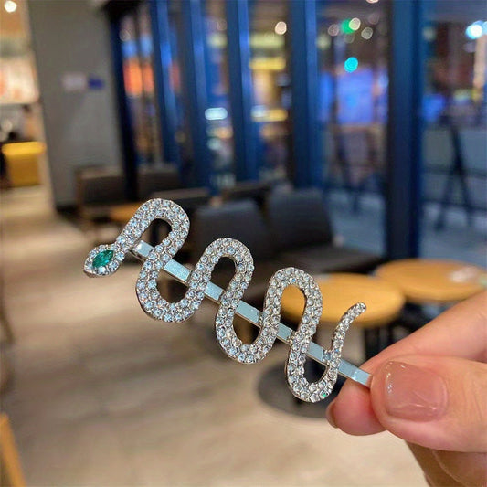 Snake Rhinestone Hair Clip Non-slip Side Clip Head Jewelry Hair Accessories
