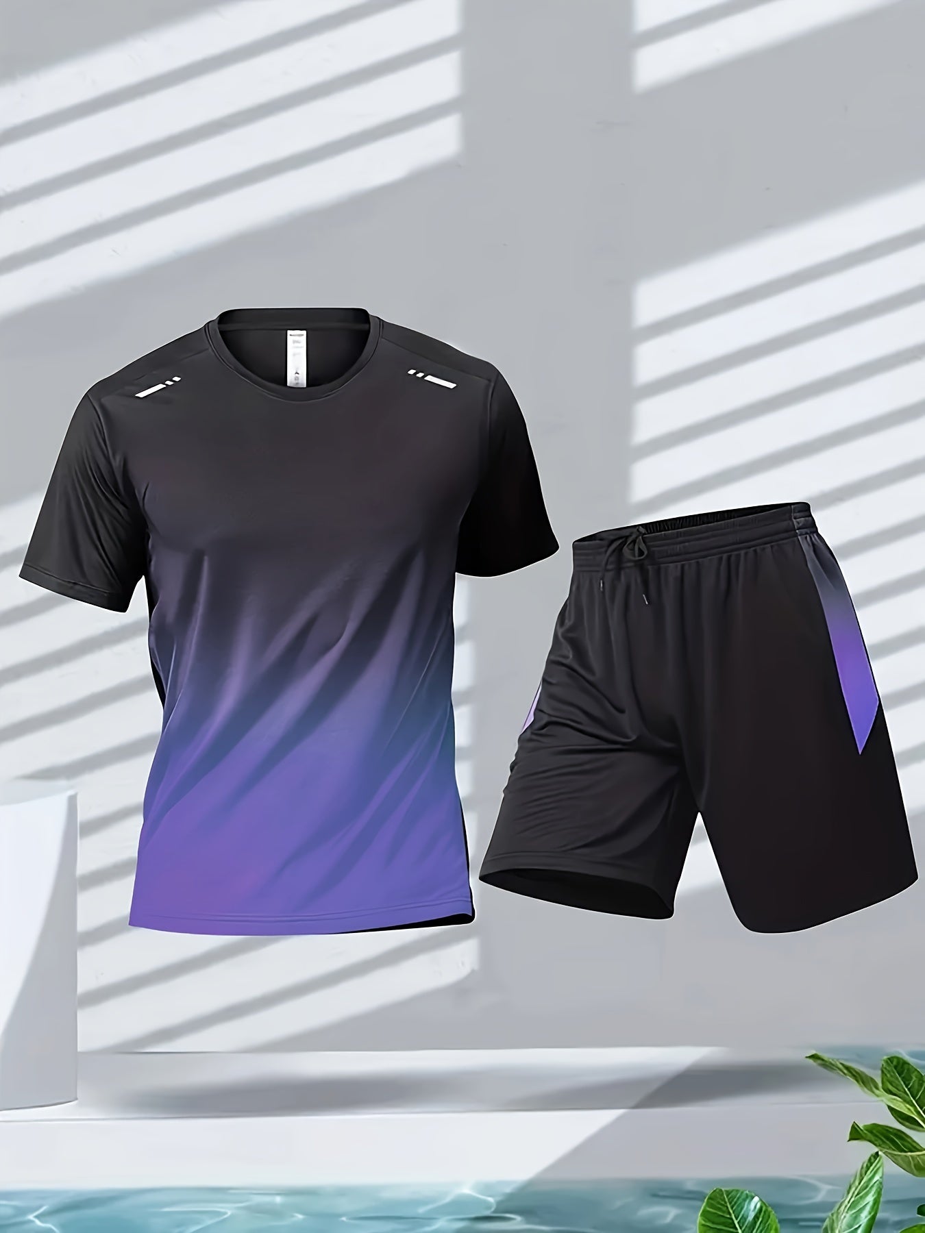 2pcs Gradient Basketball Training Suit with Shorts