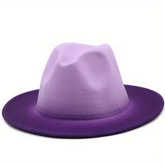 Gradient Top Hat Flat Jazz Hat Wide Brim Hat