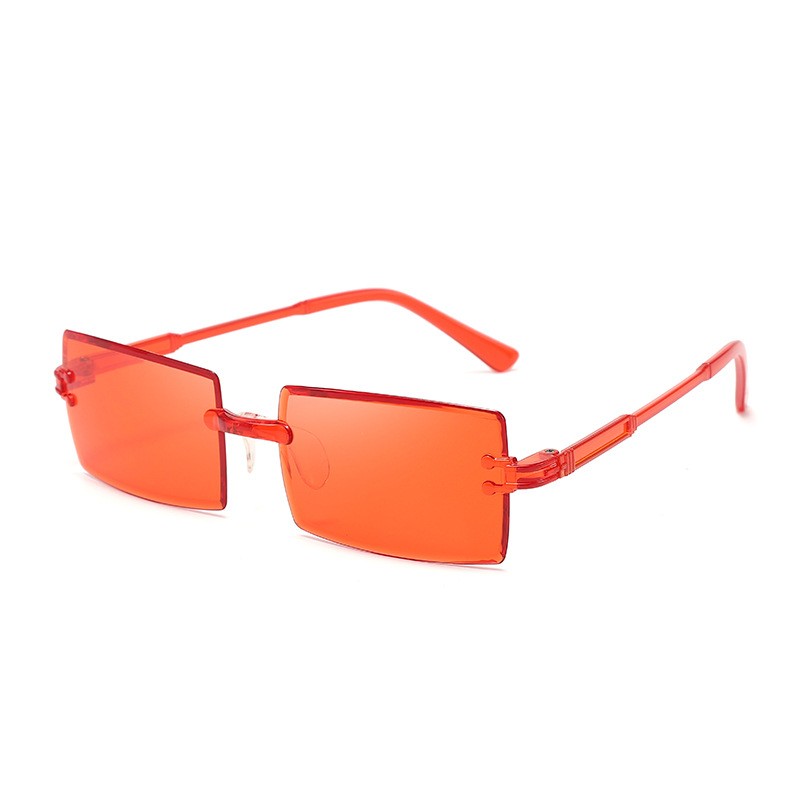 Vintage Gradient Sunglasses Square Oversized Stylish Rimless Ladies