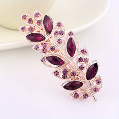 Glitter Crystal Flower Leaf Hair Clip for Women Girls