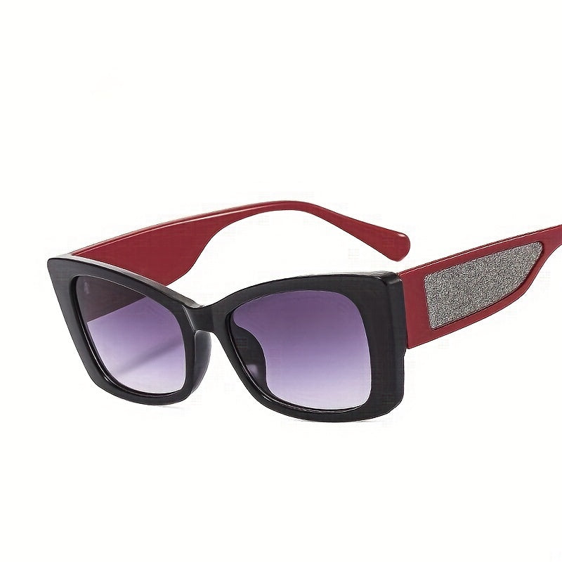 Vintage Glitter Sunglasses for Women, Cat's Eye Small Frame, Sunscreen Glasses