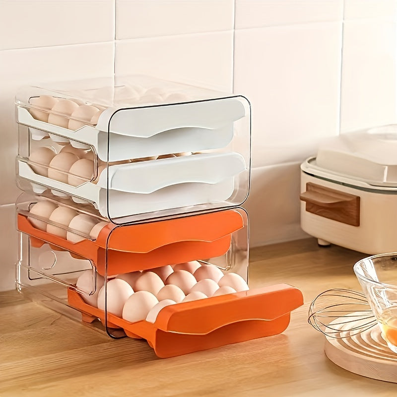 Double Layer Egg Tray Stackable Fresh Keeping Holder