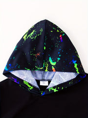 Boy's Paint Splash Pattern 2pcs Outfit Set