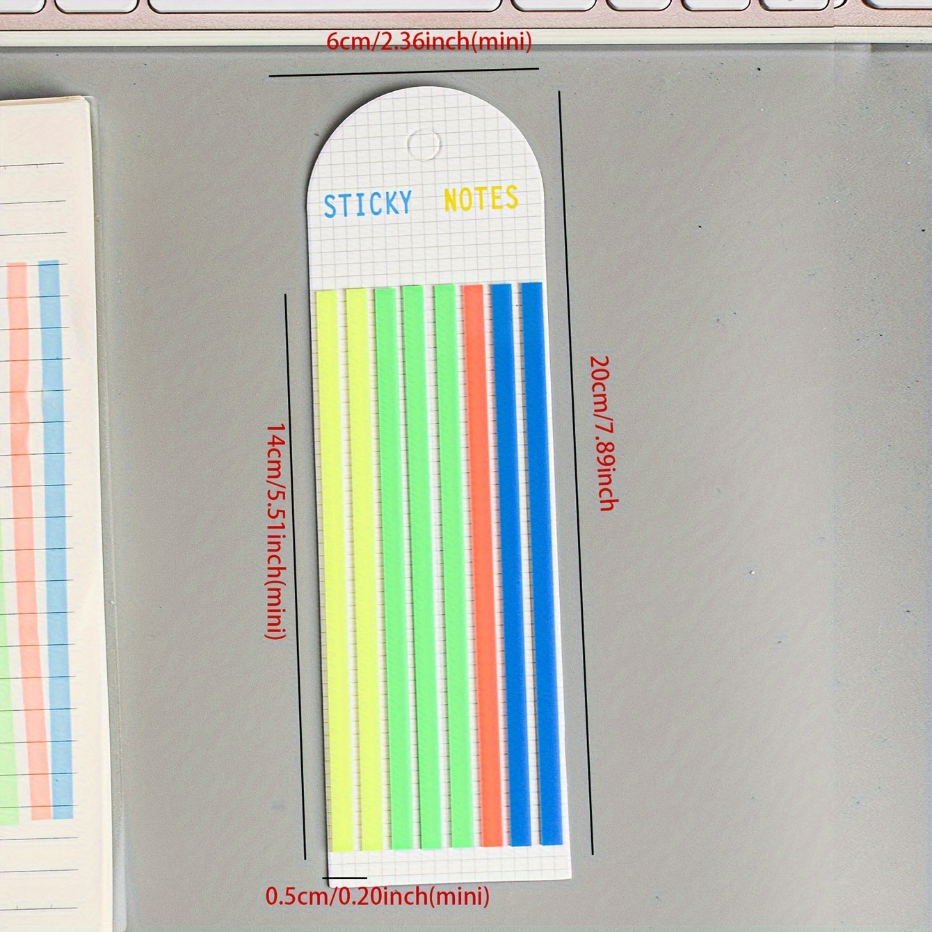160 Sheets Thin Strip PET Sticky Notes Index Stickers 1 Pack