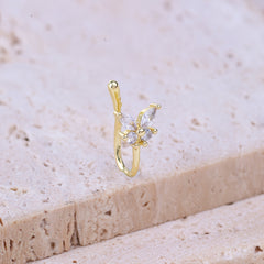 Glamor Zircon Butterfly Nose Ring Women's Delicate Jewelry Nose Clip
