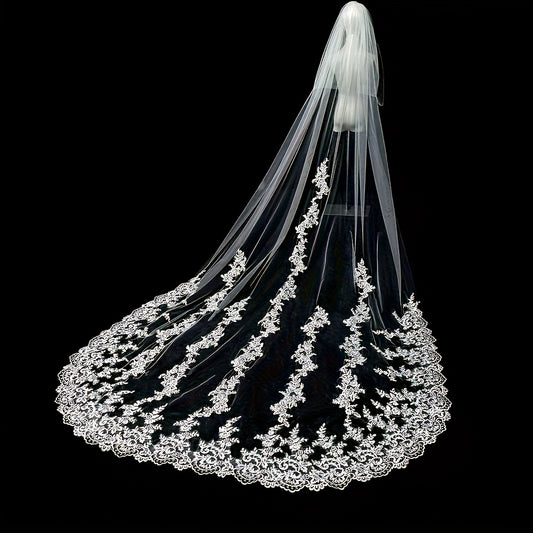 Cathedral Length Lace Bridal Wedding Veil