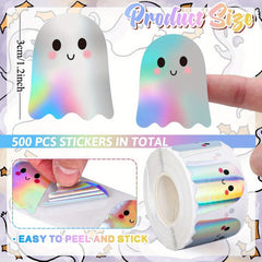Halloween Boo Laser Holographic Sticker Roll
