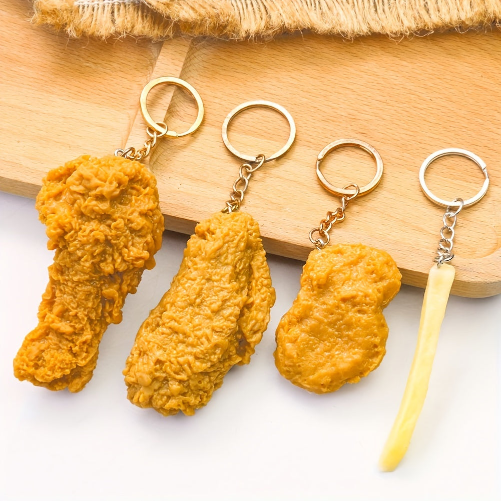 Funny Fried Chicken Keychain Photo Booth Props Key Ring
