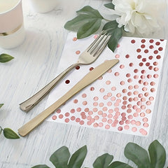 25pcs Bronzing Polka Dot Napkins Plates Cups Party Supplies