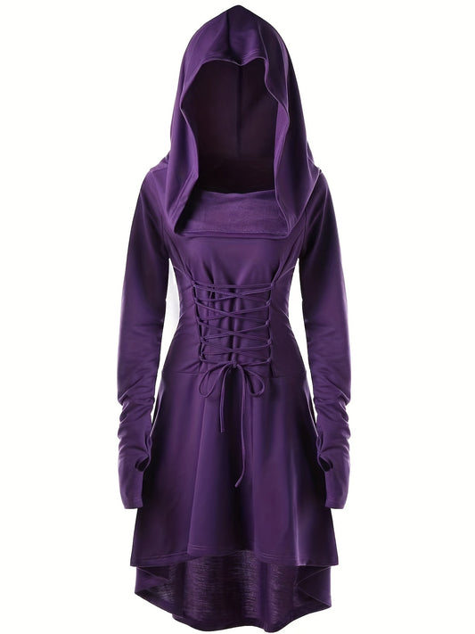 Long Sleeve Hooded Cosplay Dress Halloween Party Dress Women's Clothing