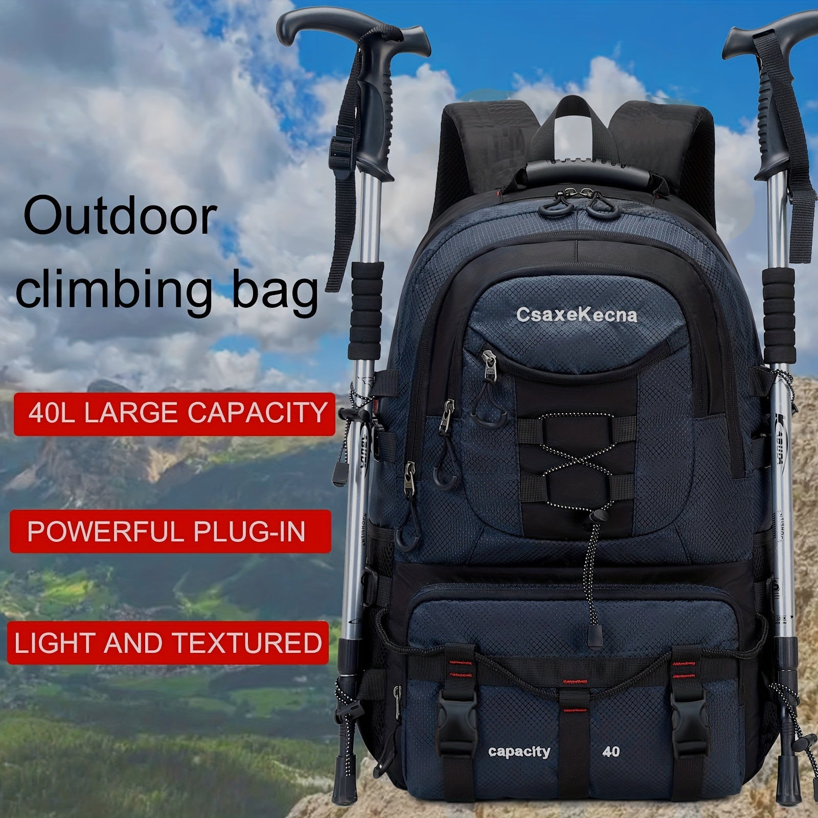 Lightweight Hiking Backpack with Removable Belt Bag for Men