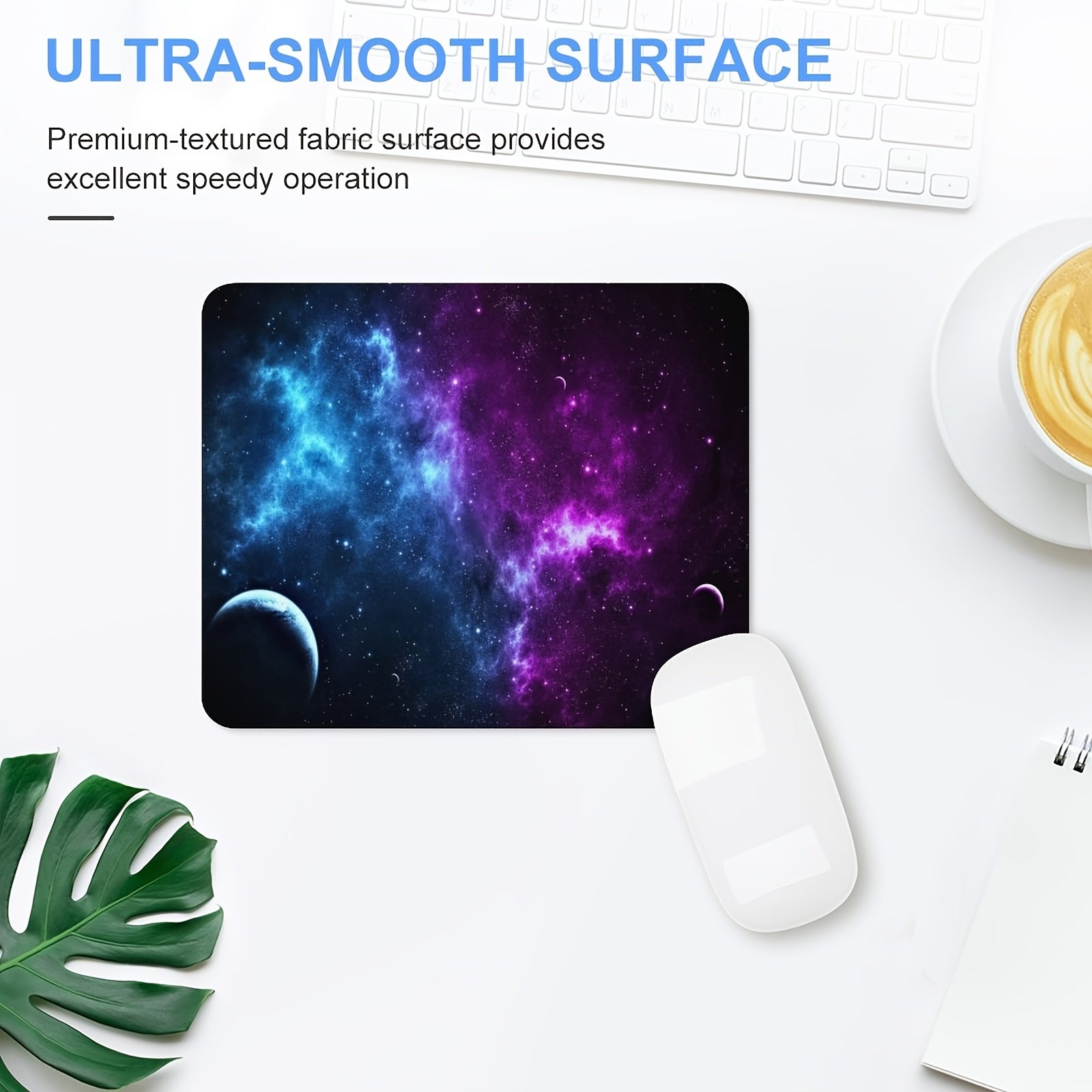 Purple Galaxy Mouse Pad Personalized - Non Slip Rubber Mousepad