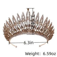 Gothic Wedding Crown Silver Bridal Crown Crystal Birthday Party Crown