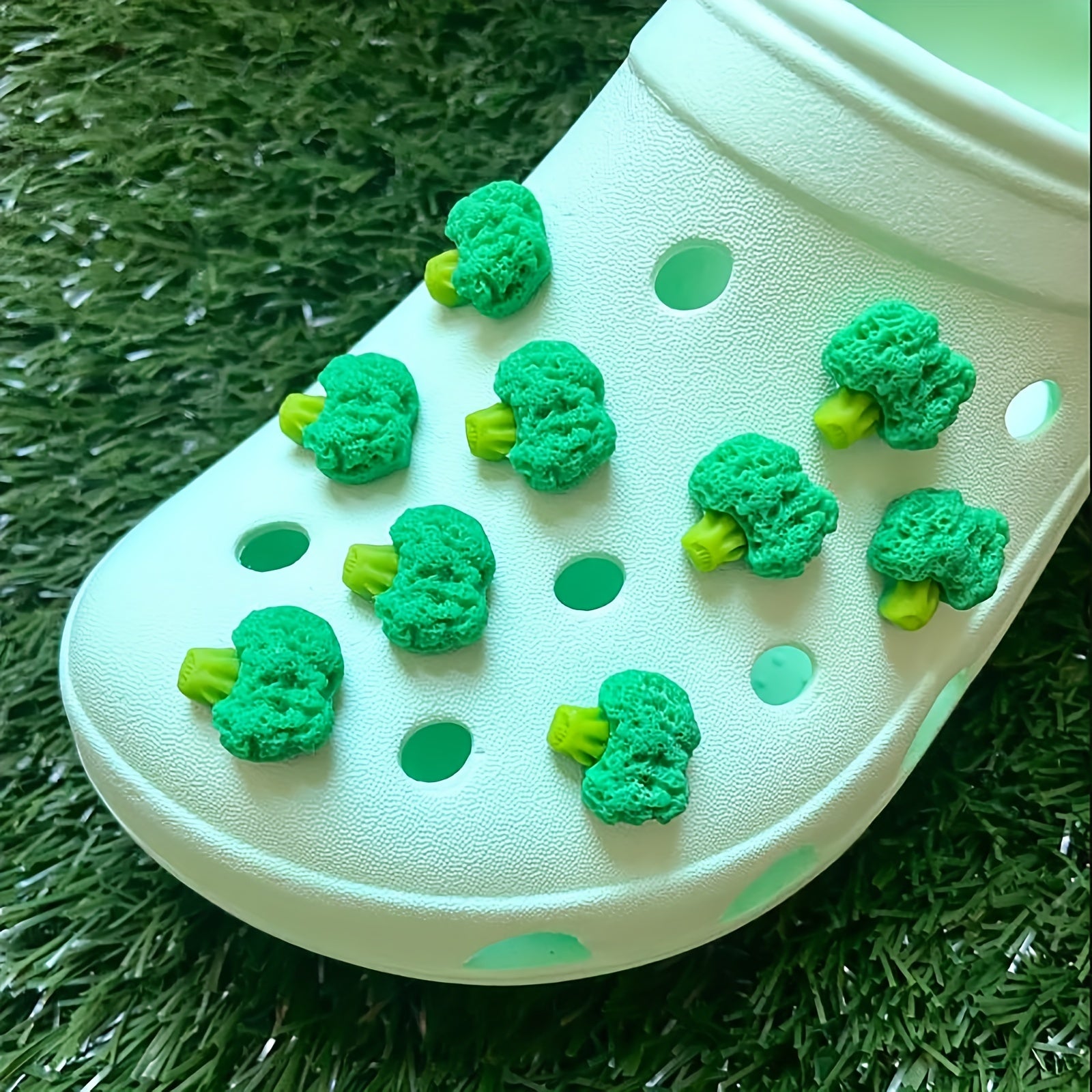9pcs 3D Broccoli Shoe Charms Cute Crocs Accessories Decoration Boys Girls