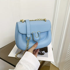 Candy Crossbody Bag PU Saddle Bag Women's Casual Handbag