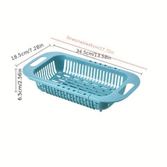 Adjustable Sink Colander Vegetable Washing Basket Drain Basket Strainer Rack