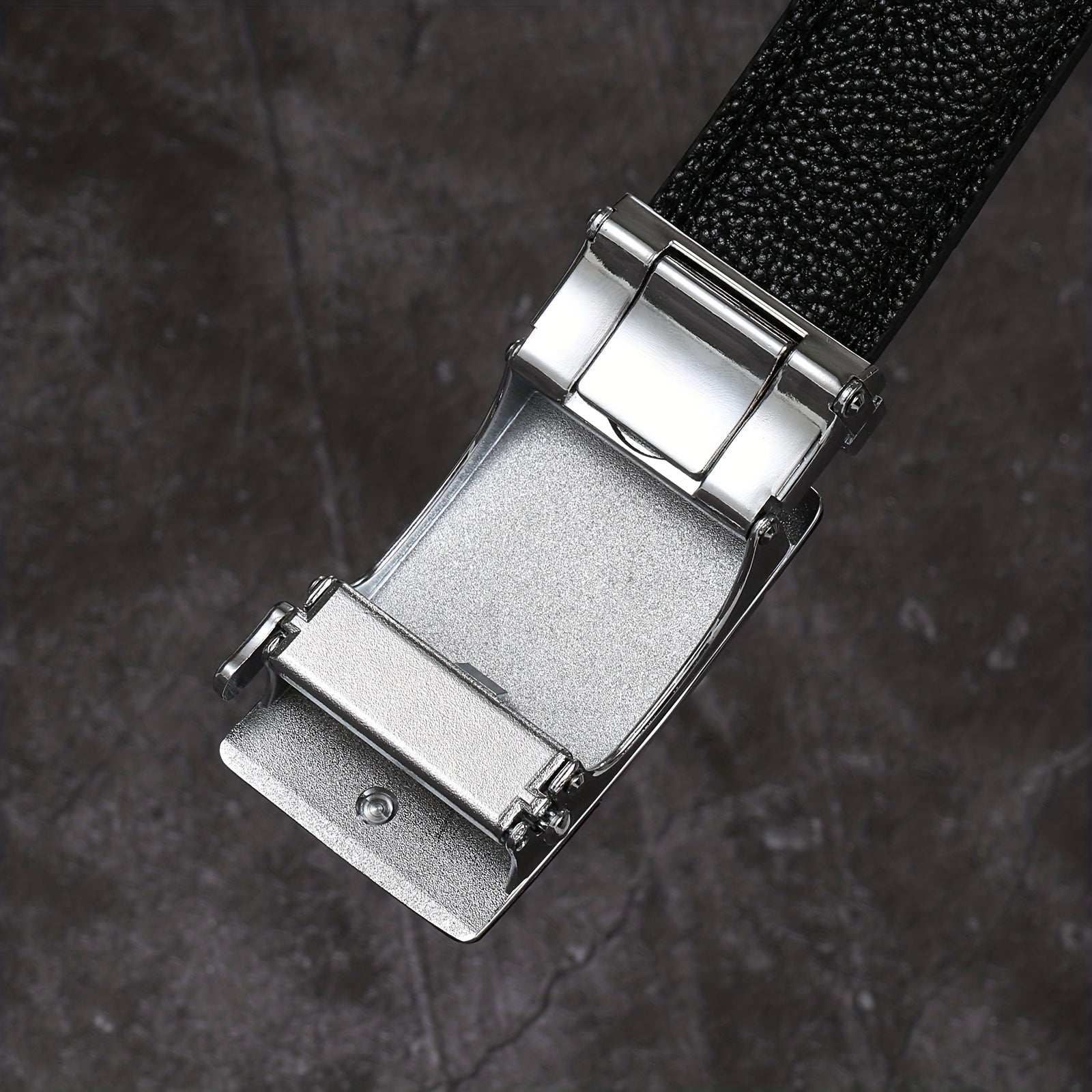 Men's Crocodile Pattern Automatic Buckle PU Leather Belt