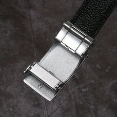 Men's Crocodile Pattern Automatic Buckle PU Leather Belt