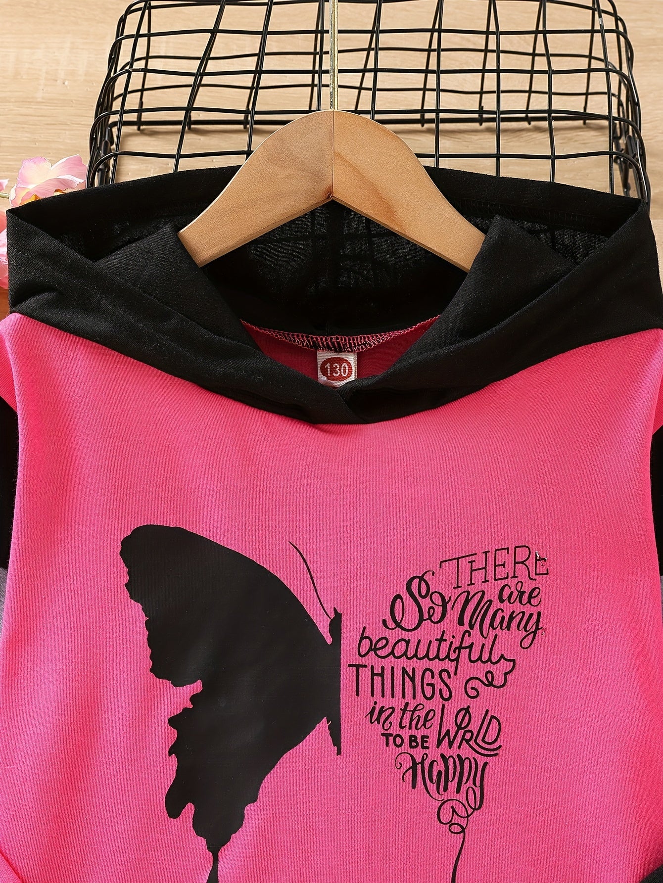 Girls Butterfly Hoodie & Pants Set Casual Outfits Kids Clothing