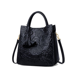 Floral Pattern Shoulder Bag With Zipper