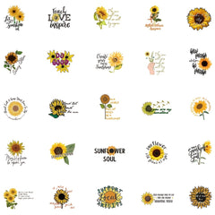 50pcs Cute Sunflower Stickers for Phone Notebook Water Cup