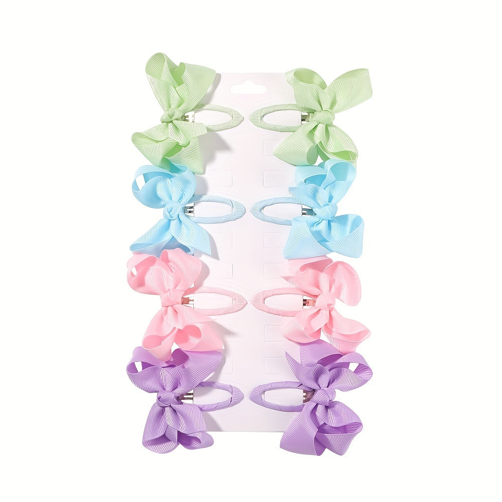 8pcs Bow Hair Clips for Baby Girls