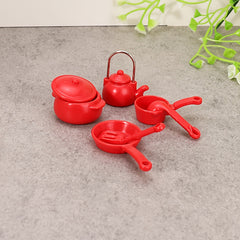 6pcs Mini Kitchen Utensils Boiling Pot Pan Spoon for Dollhouse Kitch