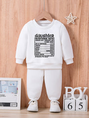 Funny Baby Daughter Letter Print Outfit Set