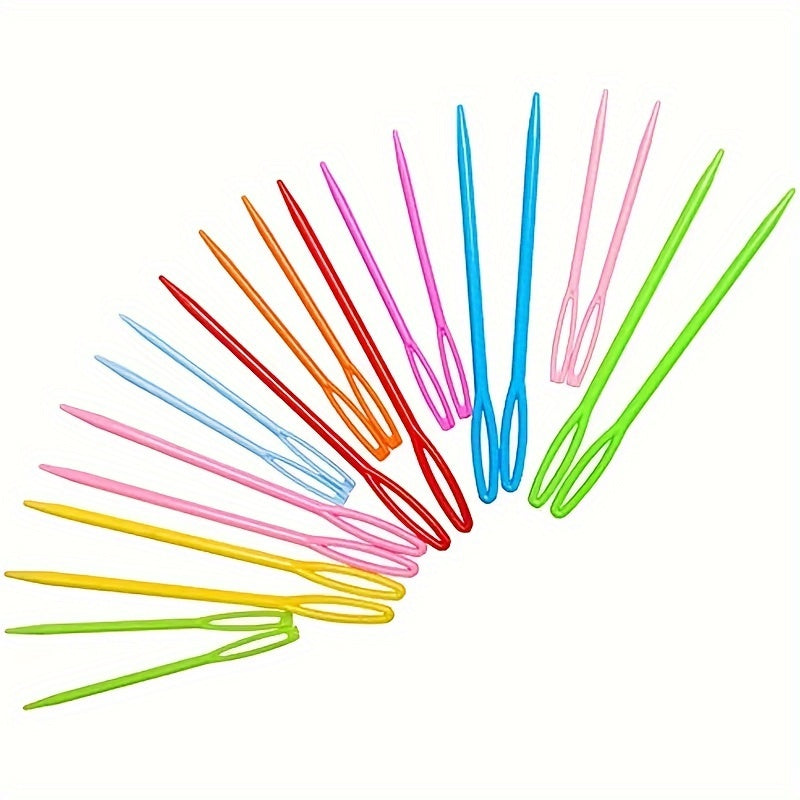 24pcs Random Big Eye Stitching Plastic Sewing Needles