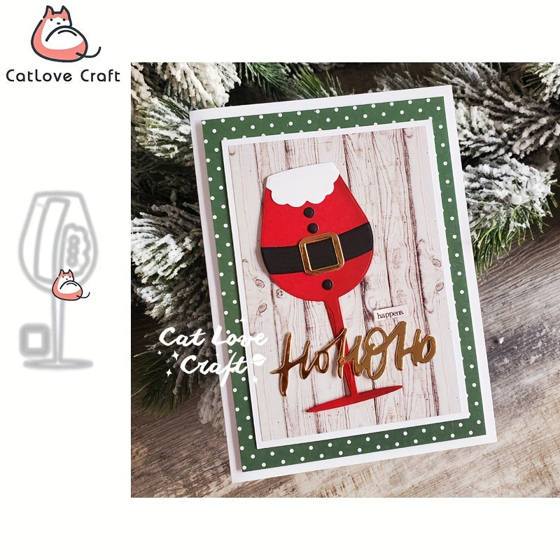 Catlove Christmas Wine Glass Metal Cutting Dies for DIY Crafts