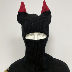 Monster Horn Balaclava Solid Ski Mask Warm Knitted Hat